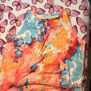 Colorful Tie-Dye Sleeveless Top
